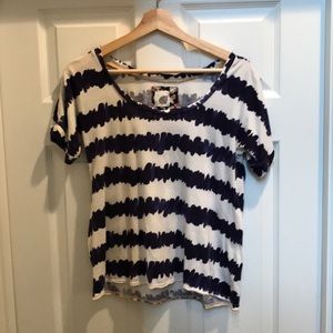 anthro brush strokes striped top